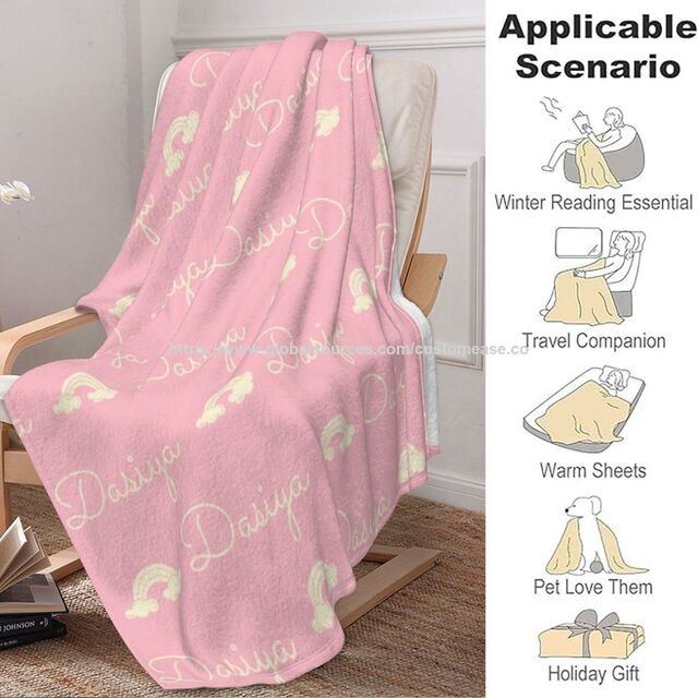 Manta de Lã com Impressão Personalizada Total, Mantas para Sesta no Escritório, Pelúcia Super Macia, Sublimação de Alta Resolução para Presente de Foto, Decoração de Casa