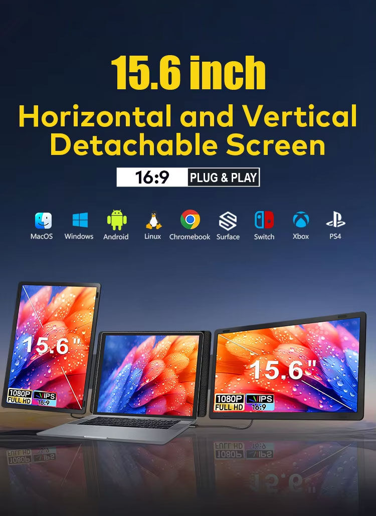 1080p Full Hd 15.6", Ips Panel, Detachable Horizontal Vertical, Instant ...