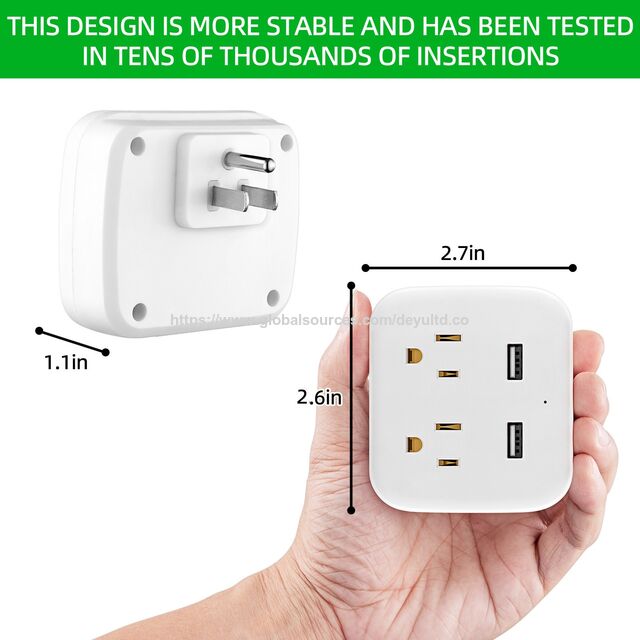 Universal-Reiseadapter mit zwei USB-Anschlüssen, UK EU US AUS Steckeradapter, Überspannungsschutz-Steckdosenleiste - Bestseller