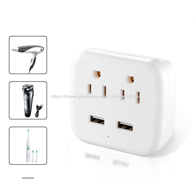 Universal-Reiseadapter mit zwei USB-Anschlüssen, UK EU US AUS Steckeradapter, Überspannungsschutz-Steckdosenleiste - Bestseller