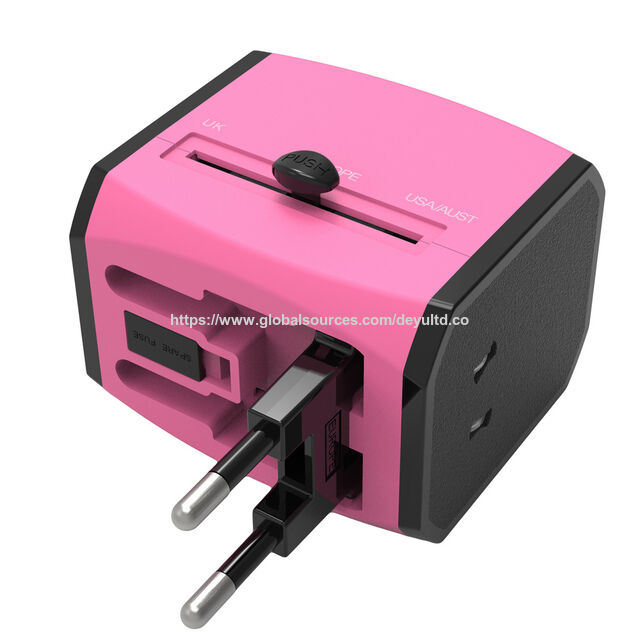 Modischer Universaladapter AUS US EU UK EUSocket Weltreiseadapter mit 2 USB 1 Typ C Konvertierungsstecker Multi Reiseladegerät