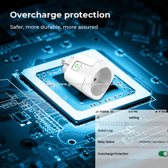 Adaptador Inteligente Tomada WiFi 16A 220V Controle Remoto APP Graffiti Comando de Voz Temporizador Plugue Inteligente Padrão Europeu