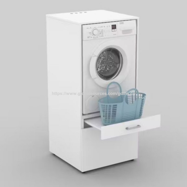 Kabinet Laundry Kayu Modern dengan Rak Penyimpanan untuk Mesin Cuci dan Perlengkapan - Lemari Laundry