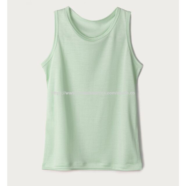 Débardeur Garçon Uni et Décontracté à Col Rond, T-shirts d'Été sans Manches