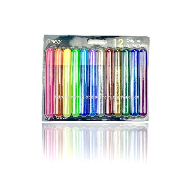 GAEA Pegamento con Brillo Lavable 10g*12 unidades en blíster.