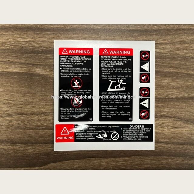Stiker Perekat PET Translusen dengan Perekat Akrilik Permanen untuk Peringatan Peralatan Industri, Sesuai dengan ROHS