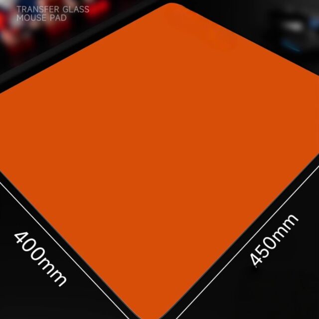 Tapis de souris gaming en verre trempé avec logo - Tapis de souris pour ordinateur de bureau - Tapis de clavier