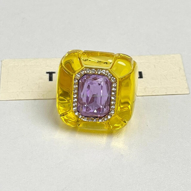 DAIHE Blumenring für Damen, Süße Mädchen, Exquisiter, glänzender Strass, Bunter Strass, Dreidimensionaler, quadratischer, breiter Ring