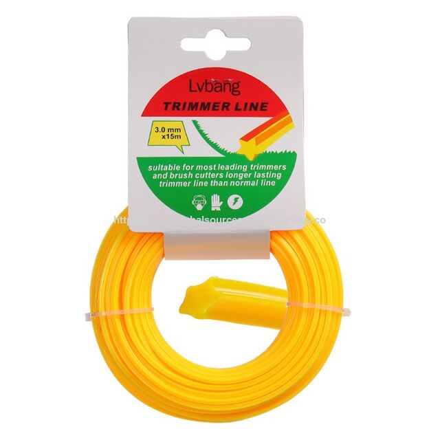 Fio para roçadeira de nylon em formato de estrela para grama, ferramentas de jardim, acessórios para corte de grama, fio de corte 1.6mm-4mm