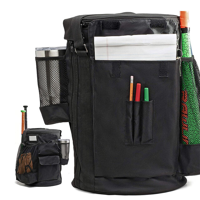 Organizador de Cubo de Béisbol con Tapa y Asiento Acolchado - Bolso para Cubo de Pelotas de Béisbol