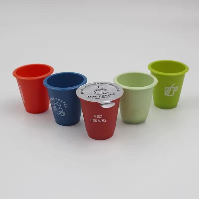 Vente en gros de gobelets à café lyophilisé en plastique de 10 g, 60 pièces, couvercles en feuille d'aluminium, boîte de stockage de probiotiques écologique, tasse à thé vide