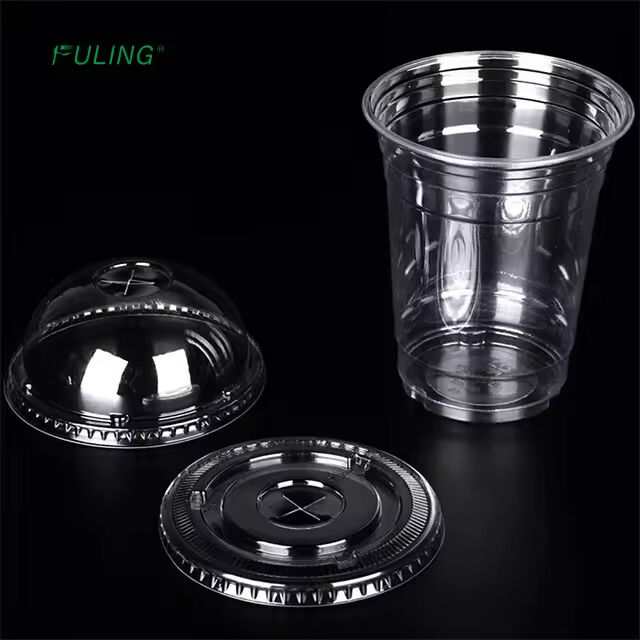 Gobelet en plastique transparent PP PET PLA biodégradable compostable jetable écologique de 12 oz 16 oz 20 oz