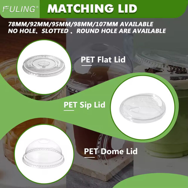 Gobelet en plastique transparent PP PET PLA biodégradable compostable jetable écologique de 12 oz 16 oz 20 oz