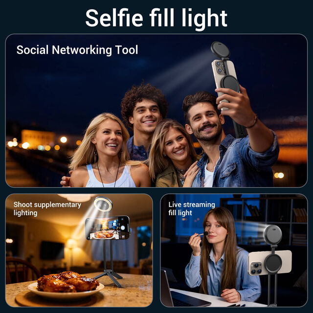 Leichte magnetische Handy-Stativhülle, Schreibtisch-kompatibel, Aluminiumlegierung, wasserdicht, verstellbares 2-in-1-Selfie für VLOG-Live-Übertragungen