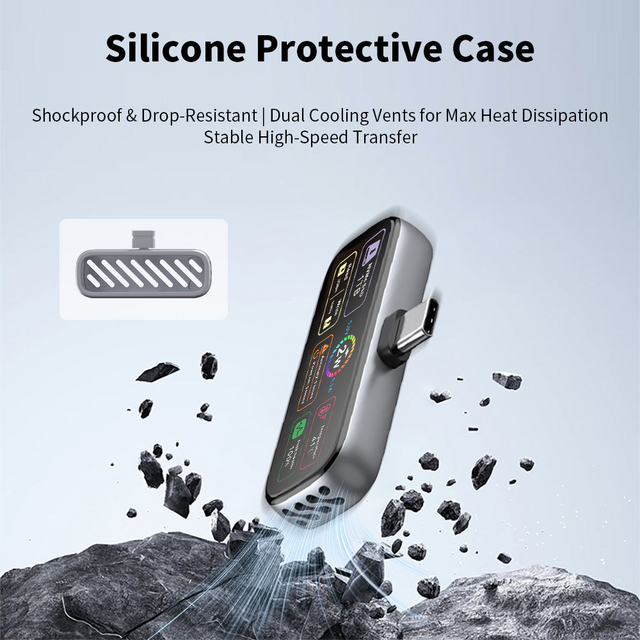 Disque SSD Portable Haute Vitesse 20Gbps PSSD Clé USB pour Téléphone avec Écran LCD Magnétique et Alimentation PD