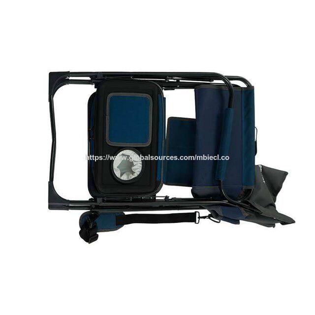 Sillón de pesca profesional con bandeja reposabrazos multifuncional, silla plegable ajustable para camping y pesca al aire libre
