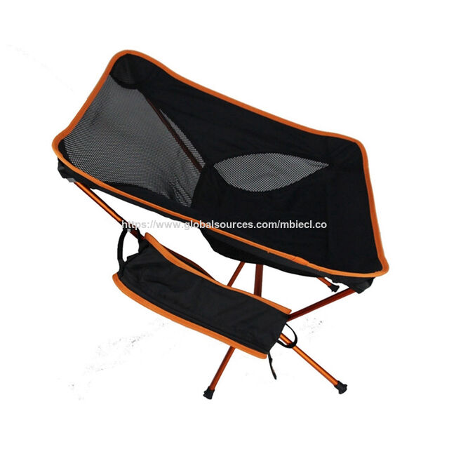 Silla plegable portátil de aluminio, color negro - Ideal para camping, eventos y uso comercial