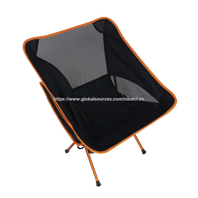 Silla plegable portátil de aluminio, color negro - Ideal para camping, eventos y uso comercial