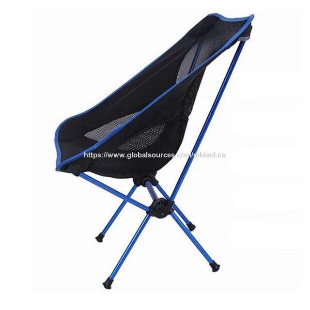 Silla plegable portátil de aluminio, color negro - Ideal para camping, eventos y uso comercial