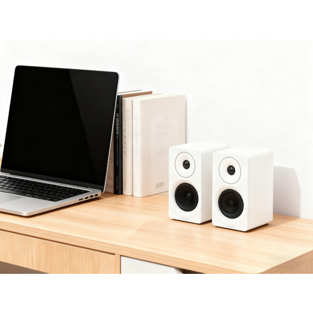 Haut-parleurs HIFI 2.0 64W - Lumières RGB, Surface Tactile Douce, Commandes Tactiles, Volume Rotatif & Aigus/Basses Réglables
