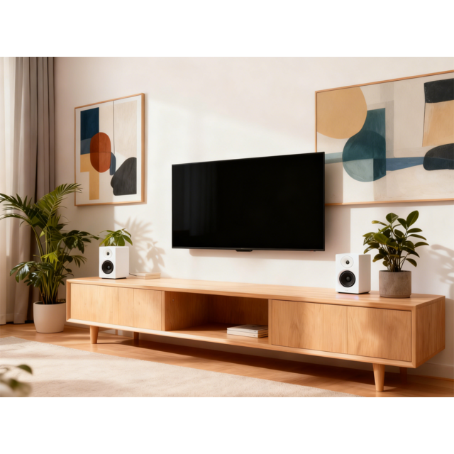 Haut-parleurs HIFI 2.0 64W - Lumières RGB, Surface Tactile Douce, Commandes Tactiles, Volume Rotatif & Aigus/Basses Réglables