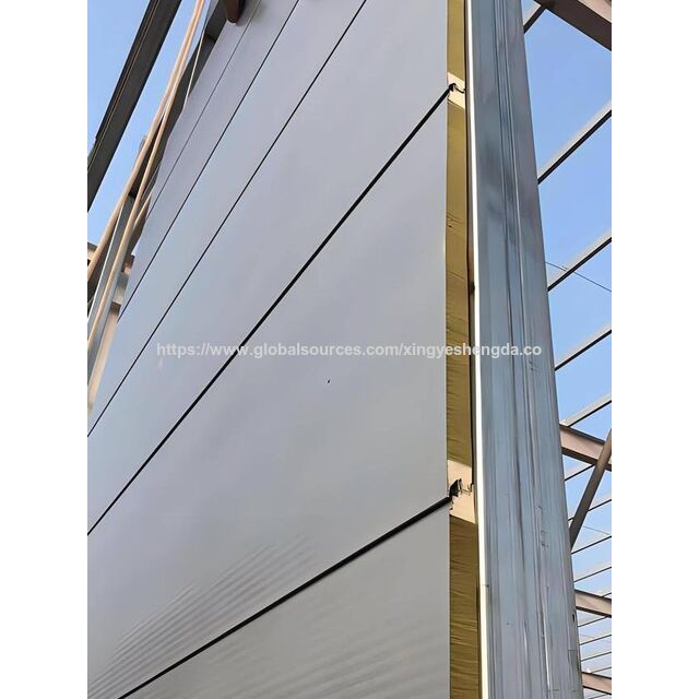 Panneaux Muraux Extérieurs Préfabriqués Isolants de Style Industriel, Ignifuges, Écologiques, Imperméables, Personnalisables avec Noyau PU et Revêtement en Aluminium pour Bâtiments Industriels