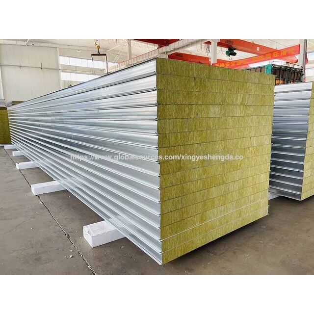 Panneaux Muraux Extérieurs Préfabriqués Isolants de Style Industriel, Ignifuges, Écologiques, Imperméables, Personnalisables avec Noyau PU et Revêtement en Aluminium pour Bâtiments Industriels