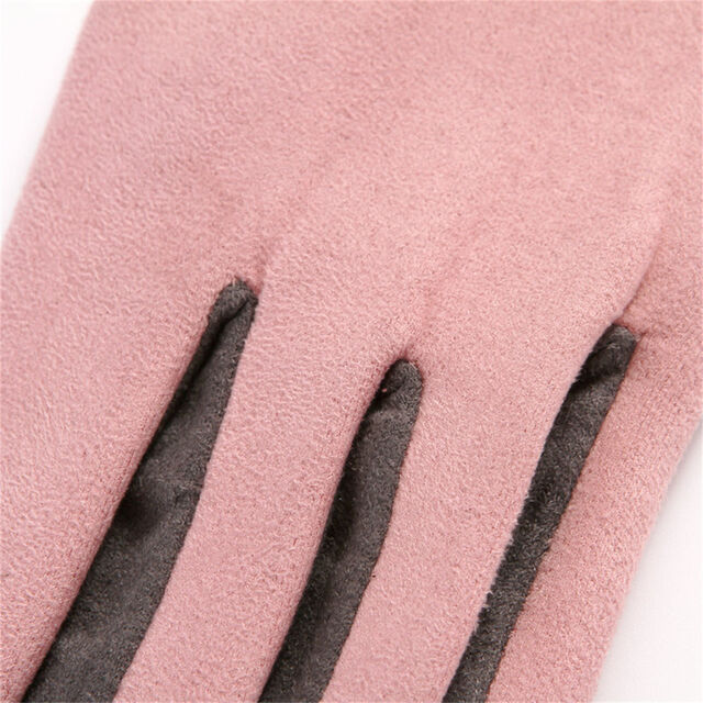 Nuevos guantes de ciclismo cálidos de moda para mujer en gamuza para otoño/invierno