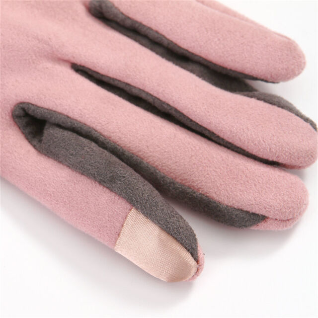 Nuevos guantes de ciclismo cálidos de moda para mujer en gamuza para otoño/invierno