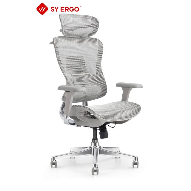 Schwarzer ergonomischer Konferenzstuhl mit Netzrücken und PU-Rollen, höhenverstellbar, Multifunktions-Neigefunktion, ISO-zertifiziert