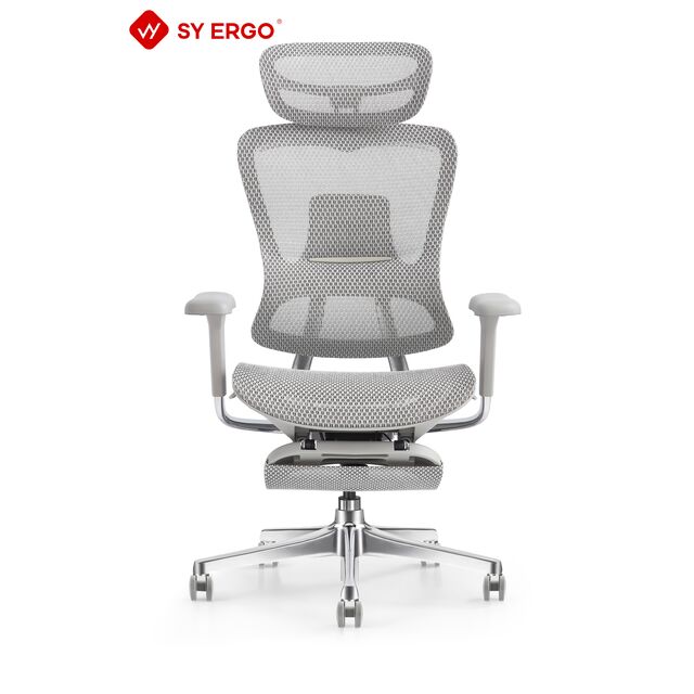 Cadeira de Escritório Ergonômica Moderna em Malha com Reclinação Multifuncional e Rodízios de PU, Padrão BIFMA, Preta