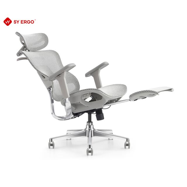 Cadeira de Escritório Ergonômica Moderna em Malha com Reclinação Multifuncional e Rodízios de PU, Padrão BIFMA, Preta