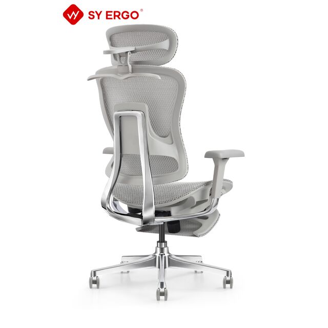 Cadeira de Escritório Ergonômica Moderna em Malha com Reclinação Multifuncional e Rodízios de PU, Padrão BIFMA, Preta