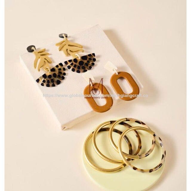 Boucles d'Oreilles Bijoux Mode pour Femmes Laque Corne de Buffle Cadeau Fête