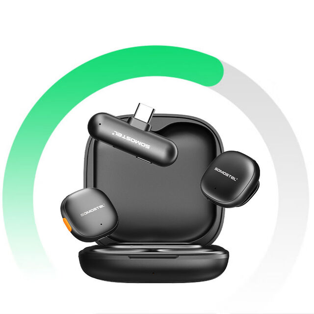 SOMOSTEL GM25 Microfone Inteligente com Cancelamento de Ruído AI, Dois Microfones de Lapela e Interface Tipo C