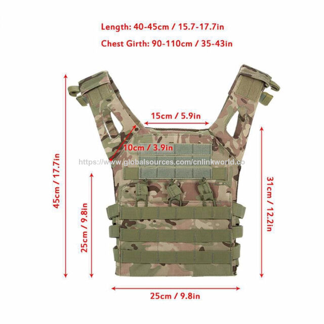 Chaleco Táctico Ligero Airsoft Paintball Outdoor CS Wargame Chaleco Protector Molle Plate Carrier Equipo Táctico