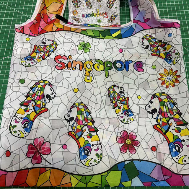 Sac de courses portable lavable à motif imprimé animal personnalisé en tissu Oxford imprimé numériquement