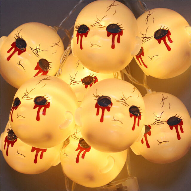 Venta al por mayor de fabricante, guirnalda de luces LED de Halloween para decoración de escenas, guirnalda de luces de calabaza para festivales al aire libre, decoración de Halloween