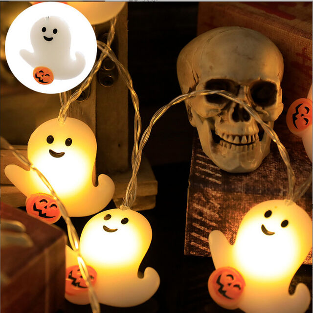 Venta al por mayor de fabricante, guirnalda de luces LED de Halloween para decoración de escenas, guirnalda de luces de calabaza para festivales al aire libre, decoración de Halloween