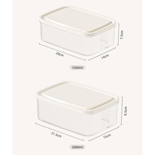 Cajas de almacenamiento para refrigerador de plástico transparente selladas y duraderas, personalizadas para alimentos enlatados - Organización de cocina