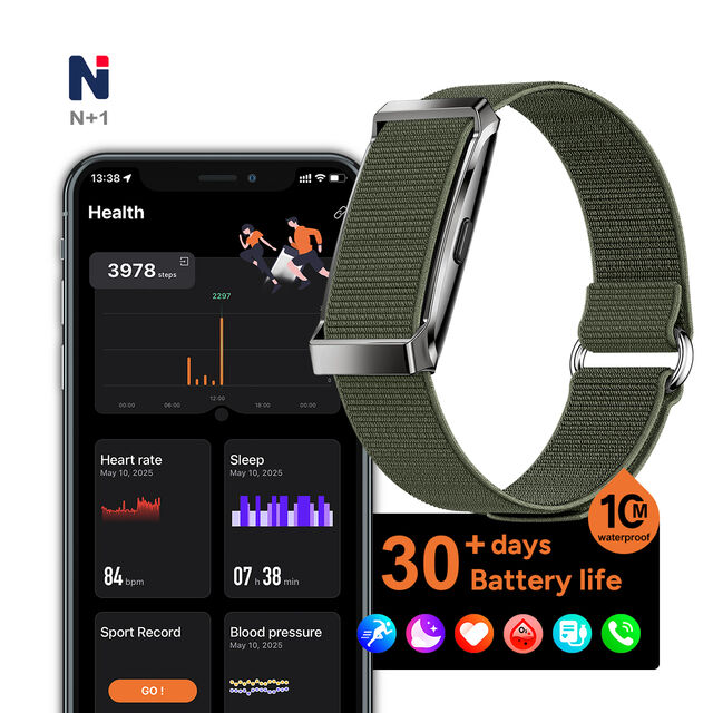NSQ07 مجوهرات ذكية عصرية | جهاز تتبع اللياقة البدنية مع الكشف عن HRV والإجهاد | التخصيص متاح
