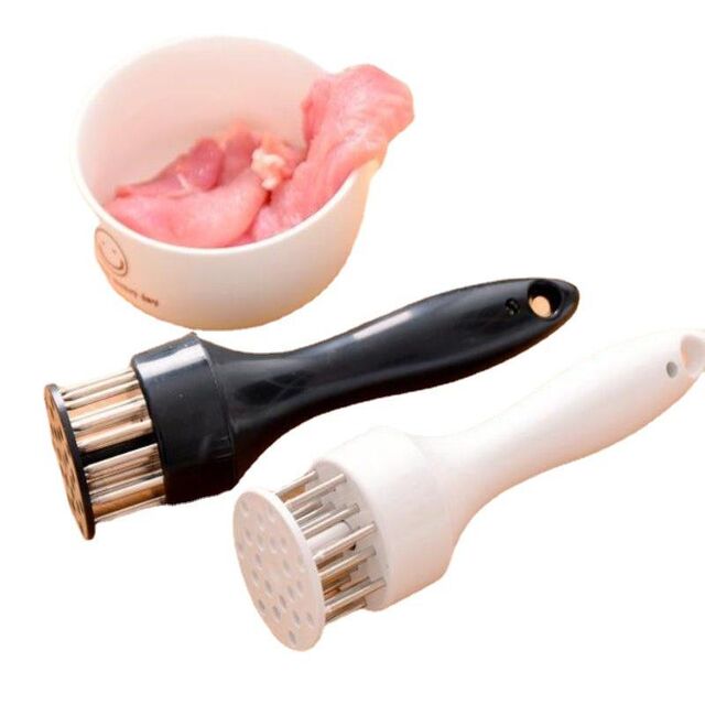 Martelo de Carne em Aço Inoxidável, Utensílio de Cozinha Doméstica para Perfurar, Quebrar Tendões, Resistente ao Calor, Cabo Manual, Picador de Carne
