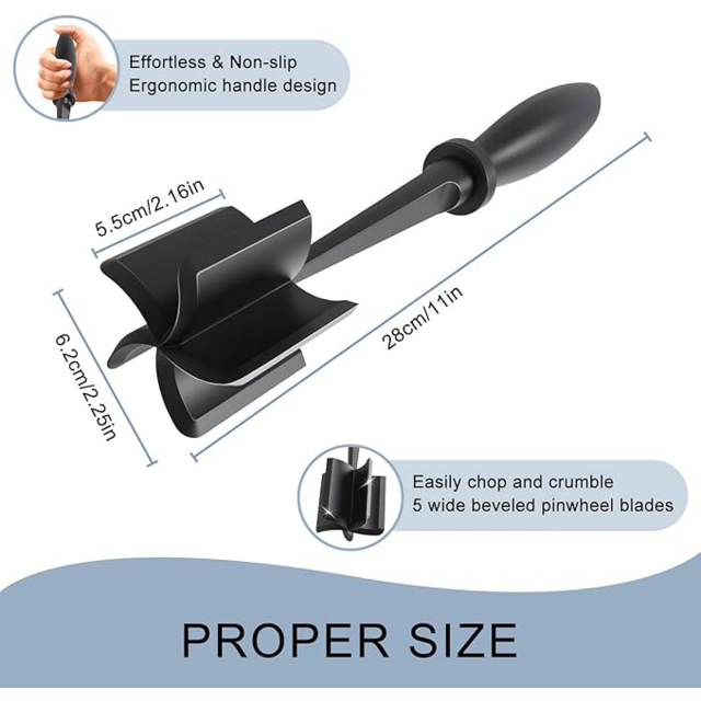 Martelo de Carne em Aço Inoxidável, Utensílio de Cozinha Doméstica para Perfurar, Quebrar Tendões, Resistente ao Calor, Cabo Manual, Picador de Carne