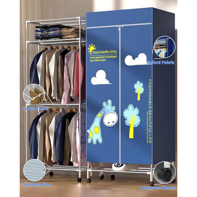 Secador de Roupa Inteligente Personalizado para Casa, Aquecimento Rápido, Lâmpada UV Inteligente de Esterilização, Passagem Automática, Íon de Roupa Impermeável 1500W