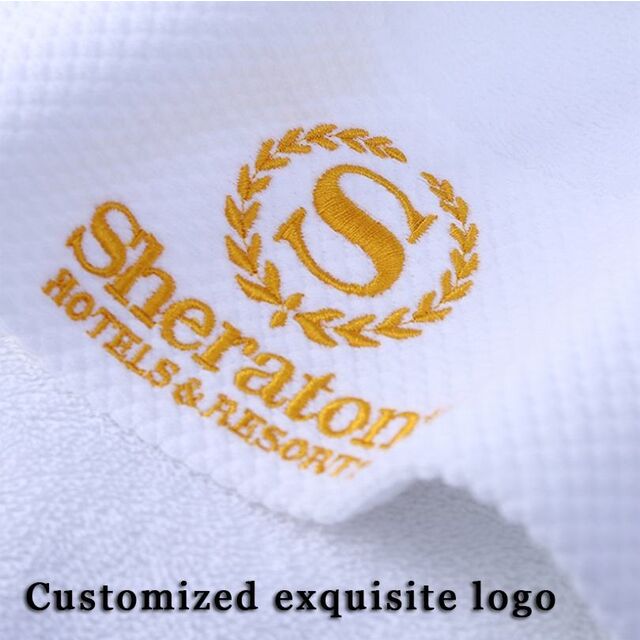 Toallas de Hotel de Lujo de 5 Estrellas con Logo Personalizado para Cara, Manos y Baño, Blancas, 100% Algodón