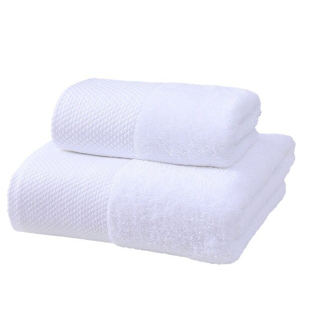 Toallas de Hotel de Lujo de 5 Estrellas con Logo Personalizado para Cara, Manos y Baño, Blancas, 100% Algodón