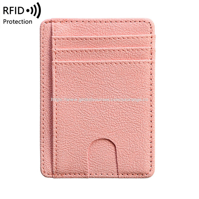 Minimalistische RFID-blockierende Ledergeldbörsen für Herren und Damen, Anti-Skimming-Lederclip-Kartenhalter, dünnes Bifold-Kartenetui