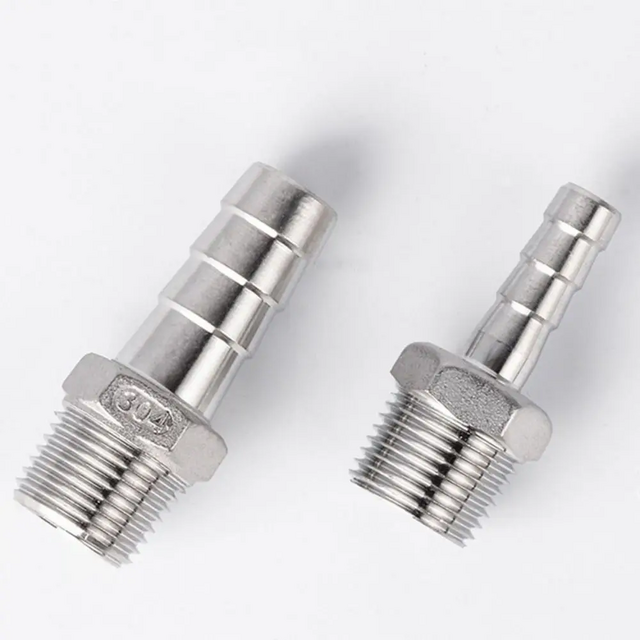 Conector de farpa de mangueira de aço inoxidável 304, conexão de tubo de rosca macho, conector de pagode, acoplamento, conector de extremidade