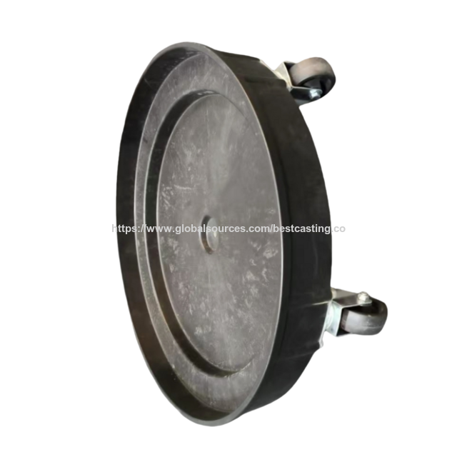 Chariot pour Poubelle Robuste de 45,7 cm (18 Pouces) de Diamètre, 5 Roulettes Pivotantes, Verrouillage Rotatif Marche/Arrêt, Mobilité pour Bacs à Ordures Fabriqué en Plastique Durable (PP)
