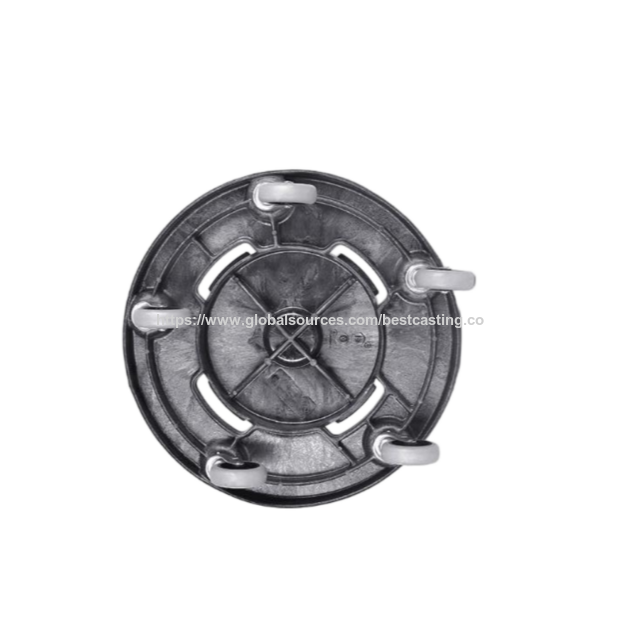 Chariot pour Poubelle Robuste de 45,7 cm (18 Pouces) de Diamètre, 5 Roulettes Pivotantes, Verrouillage Rotatif Marche/Arrêt, Mobilité pour Bacs à Ordures Fabriqué en Plastique Durable (PP)